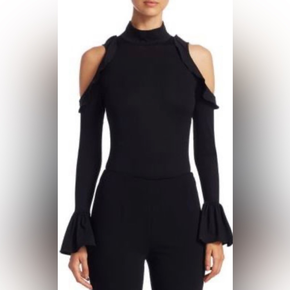 Cinq A Sept Portia black cold shoulder bodysuit XS